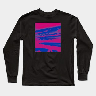 Bisexual Pride Abstract Paint Zoom Design Long Sleeve T-Shirt